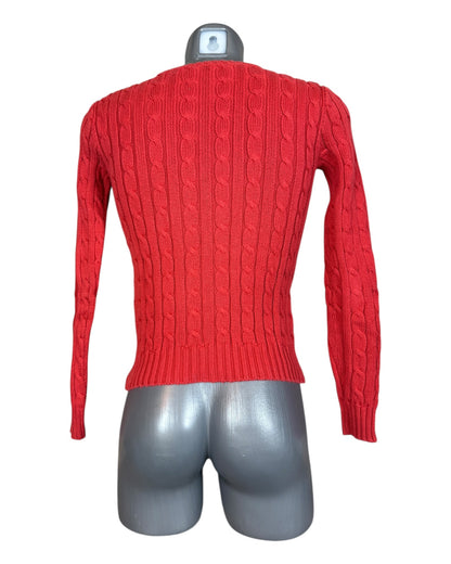 Polo Ralph Lauren Zopfmuster Pullover rot Größe S