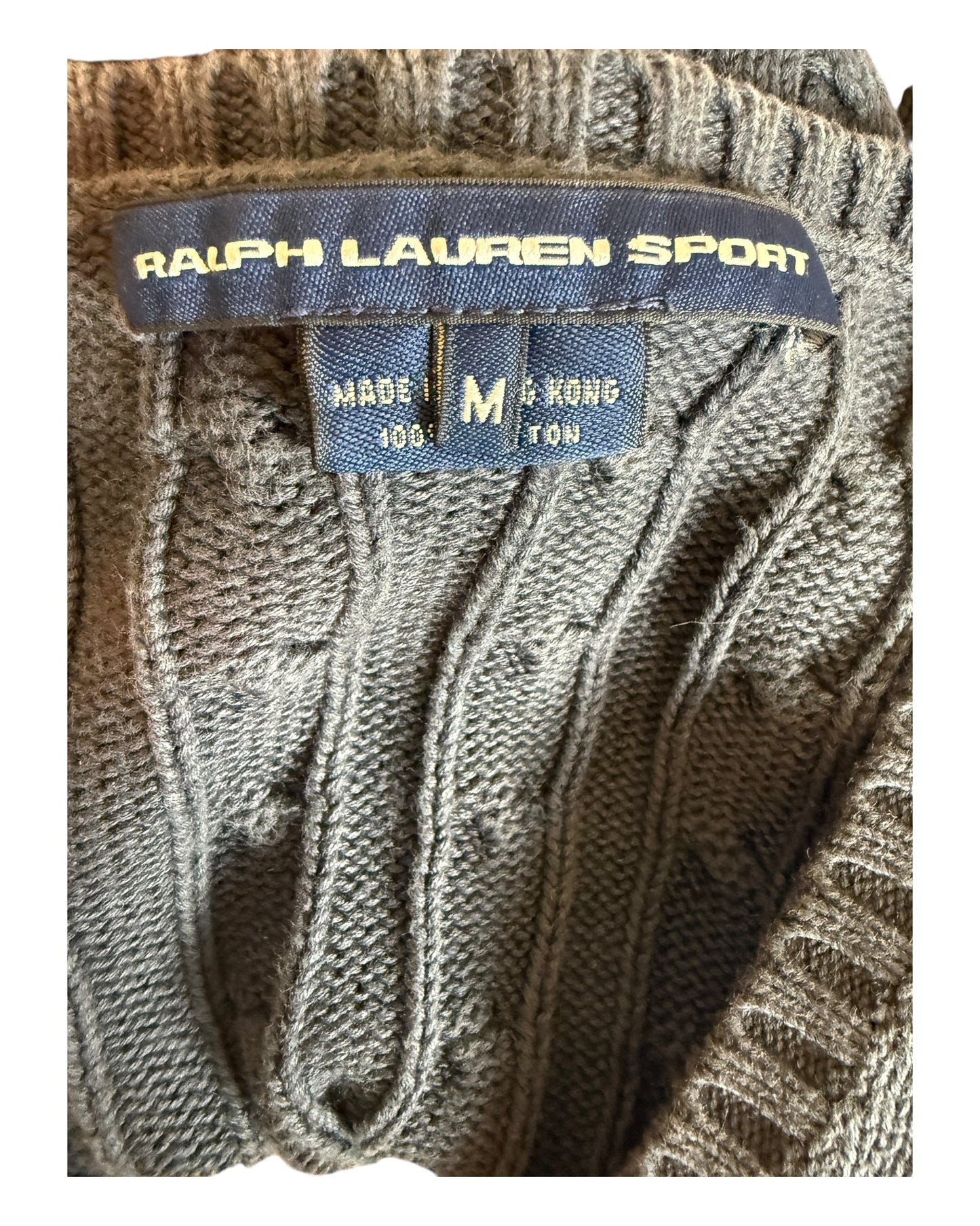 Polo Ralph Lauren Zopfmuster Pullover schwarz Größe M