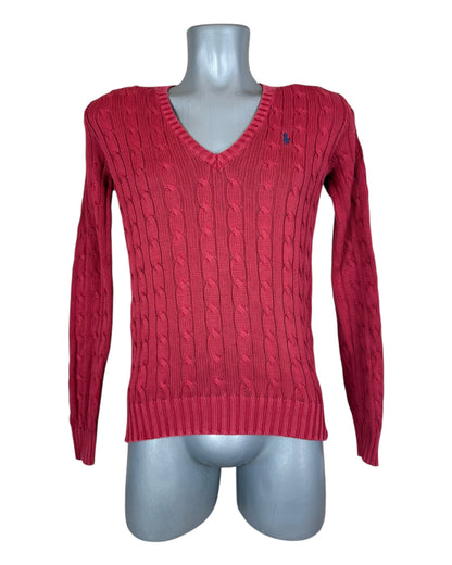 Polo Ralph Lauren Zopfmuster Pullover rot Größe M