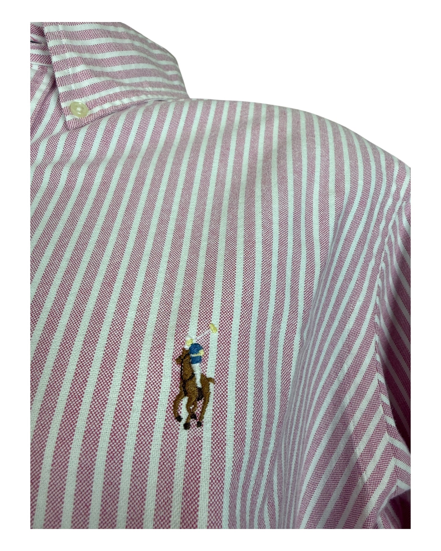 Polo Ralph Lauren Oxfordhemd rosa weiß gestreift Größe L
