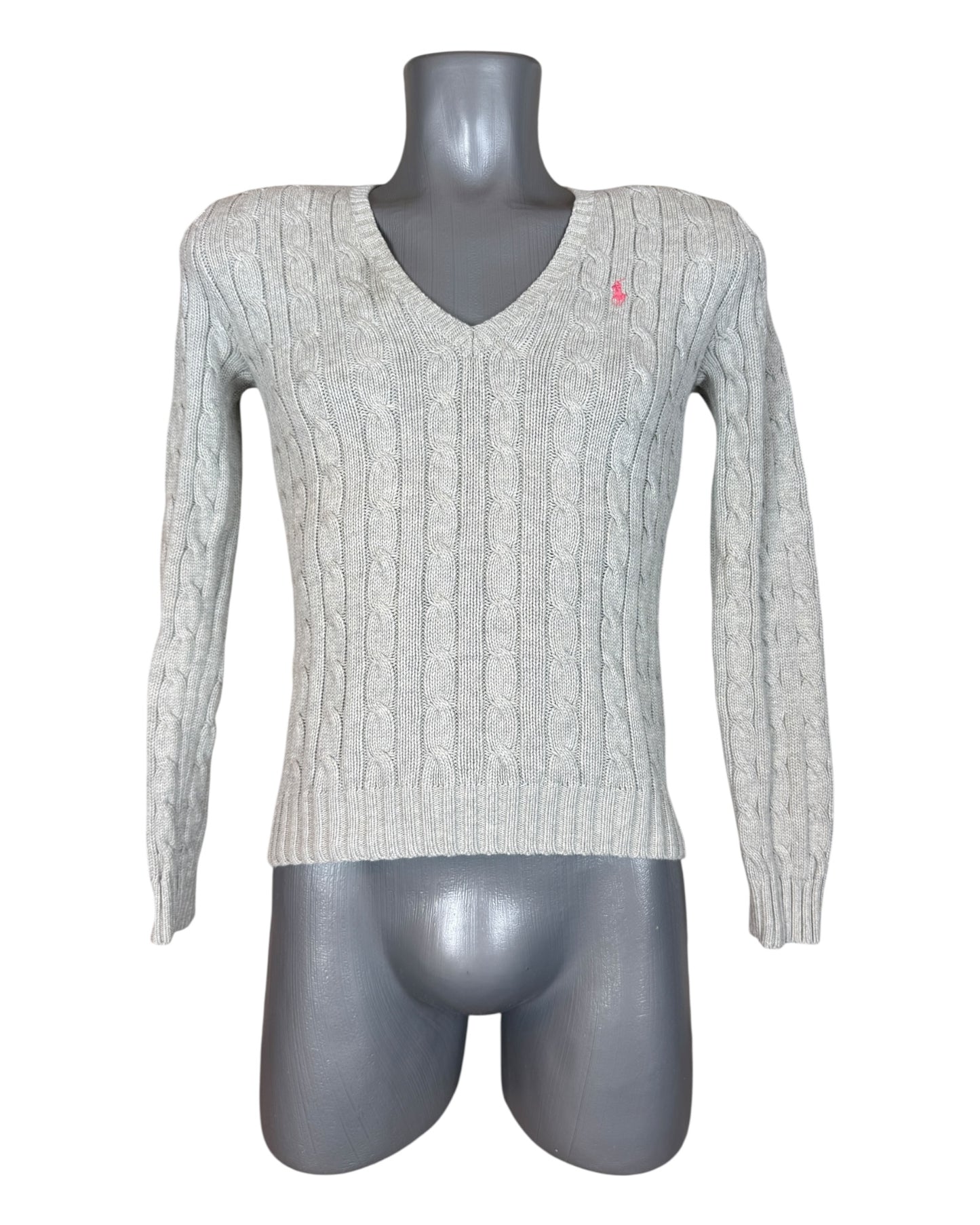 Polo Ralph Lauren Zopfmuster Pullover grau Größe M