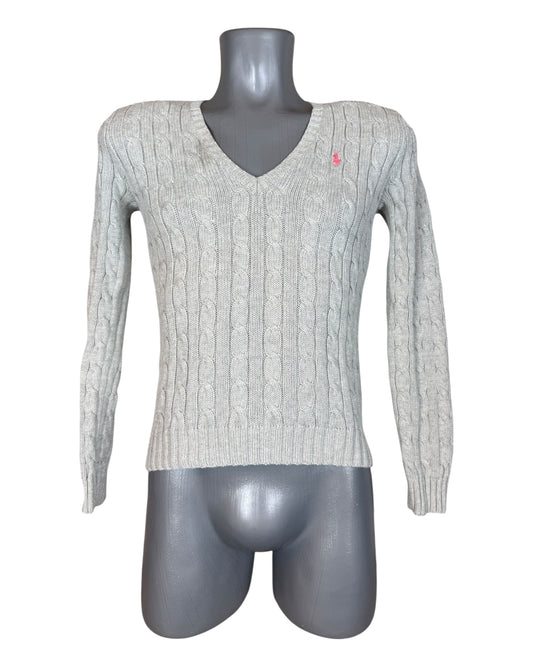 Polo Ralph Lauren Zopfmuster Pullover grau Größe M