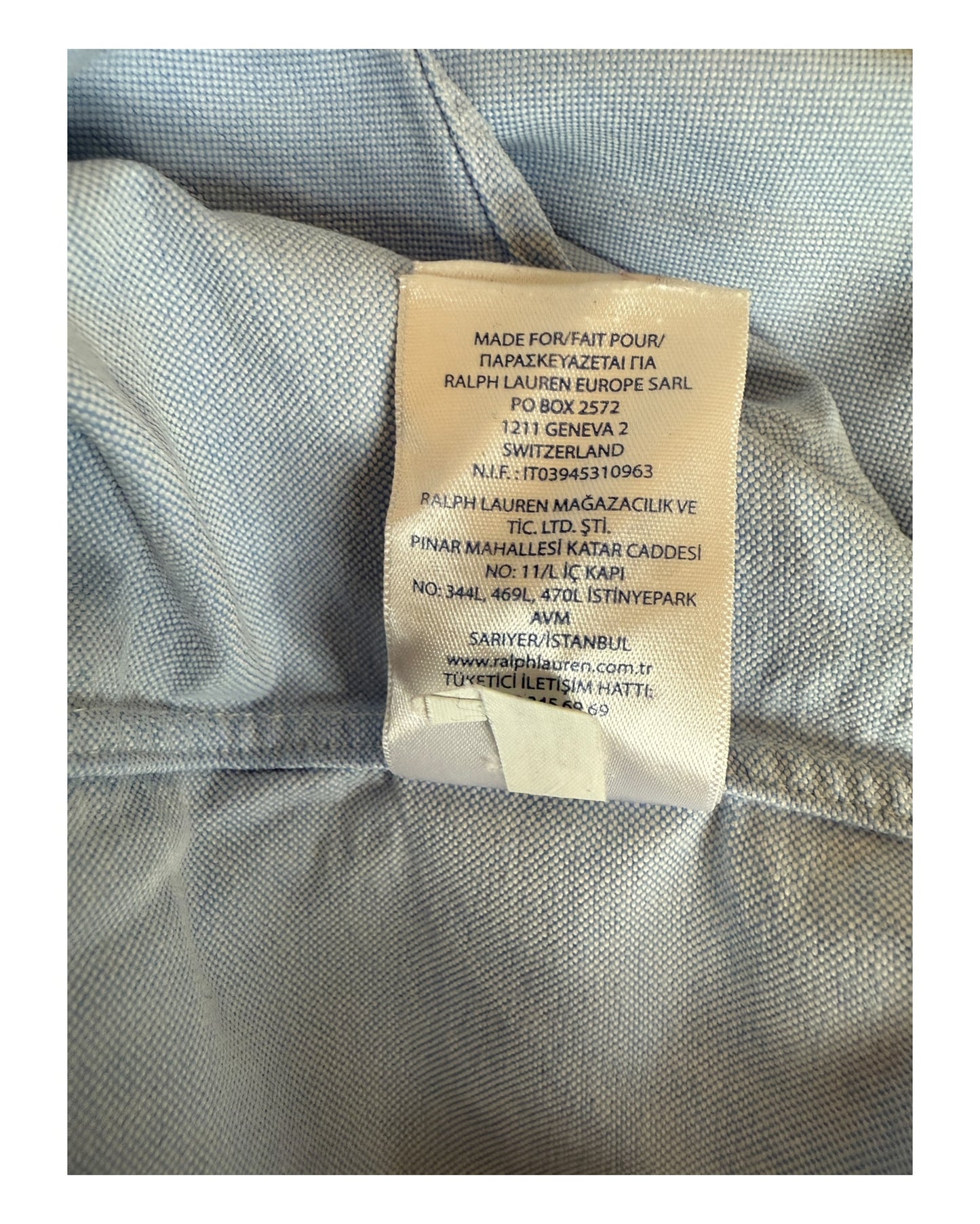 Polo Ralph Lauren Oxfordhemd hellblau Größe L