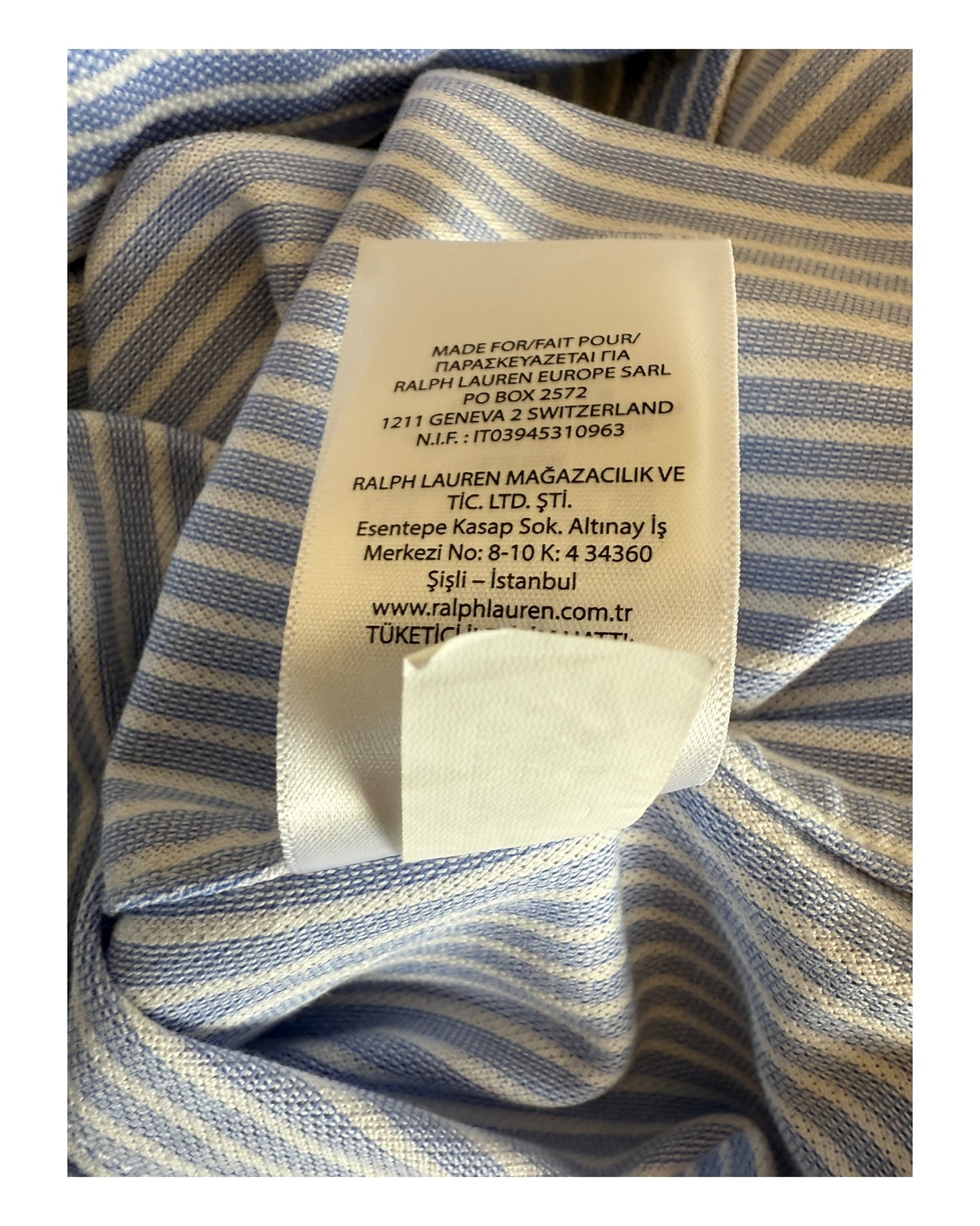 Polo Ralph Lauren Knit Oxford Bluse hellblau weiß gestreift Größe S