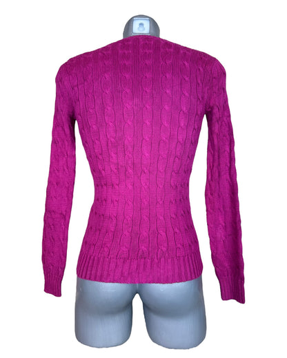 Polo Ralph Lauren Zopfmuster Pullover pink Größe S