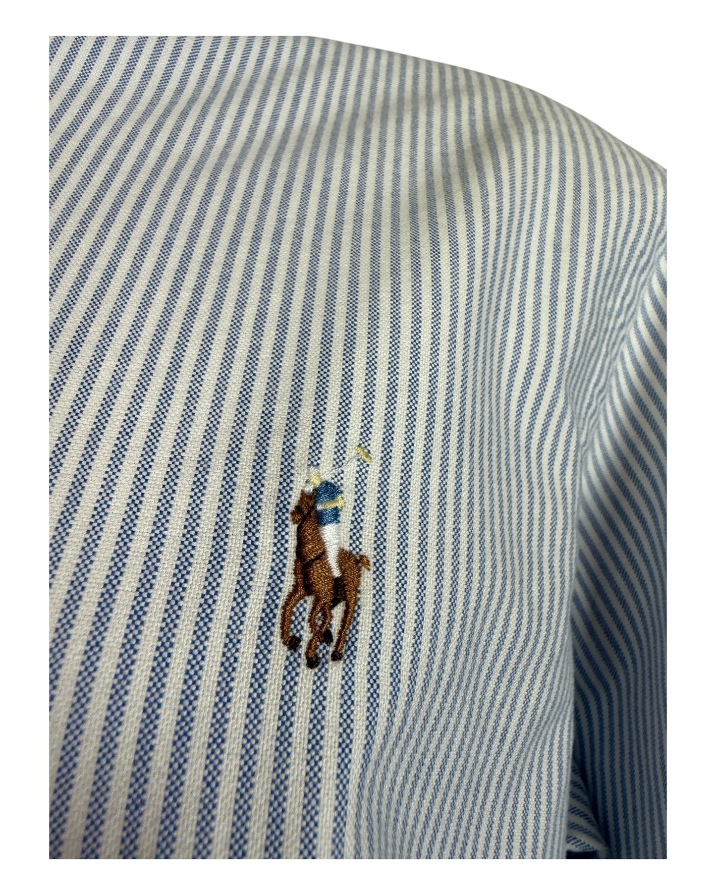 Polo Ralph Lauren Oxfordhemd hellblau weiß gestreift Größe M