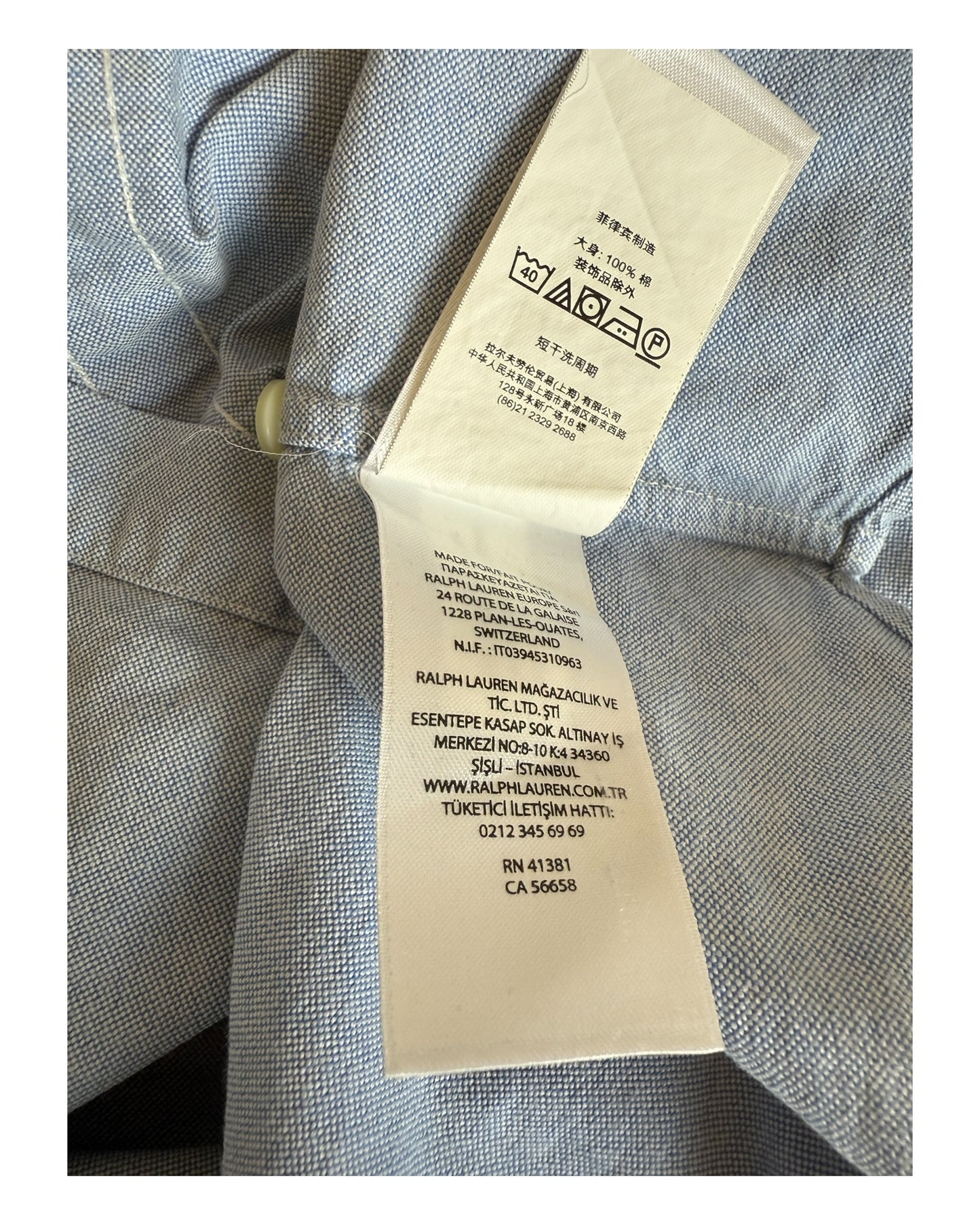 Polo Ralph Lauren Oxfordhemd hellblau Größe M