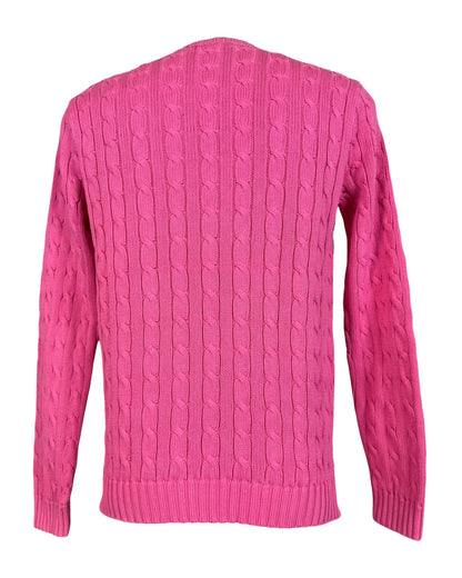 Polo Ralph Lauren Zopfmuster Pullover pink Größe L