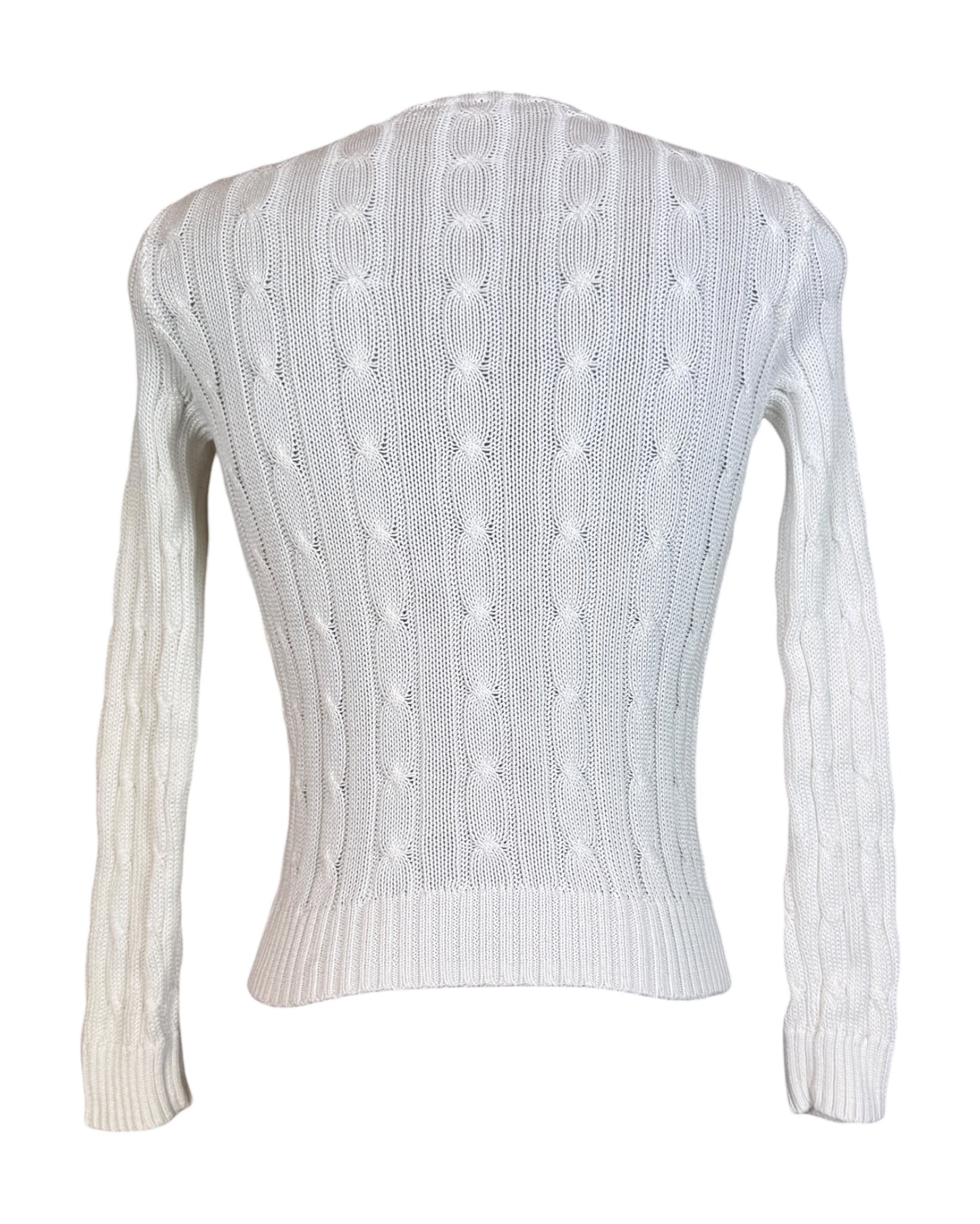 Polo Ralph Lauren Zopfmuster Pullover weiß Größe S