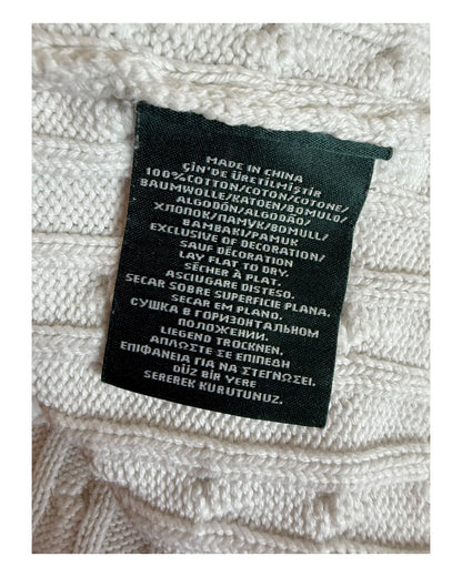 Polo Ralph Lauren Zopfmuster Pullover weiß Größe M
