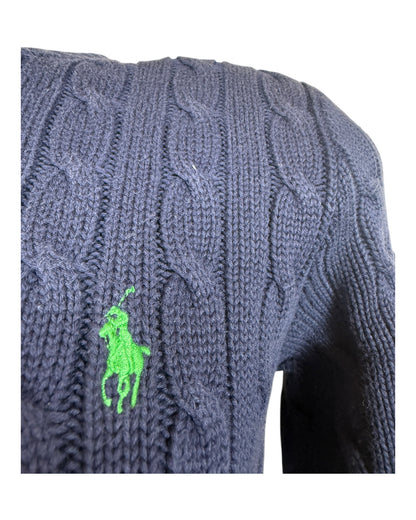 Polo Ralph Lauren Zopfmuster Pullover marineblau Größe S