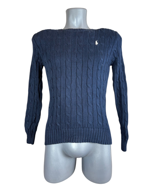 Polo Ralph Lauren Zopfmuster Pullover marineblau Größe S