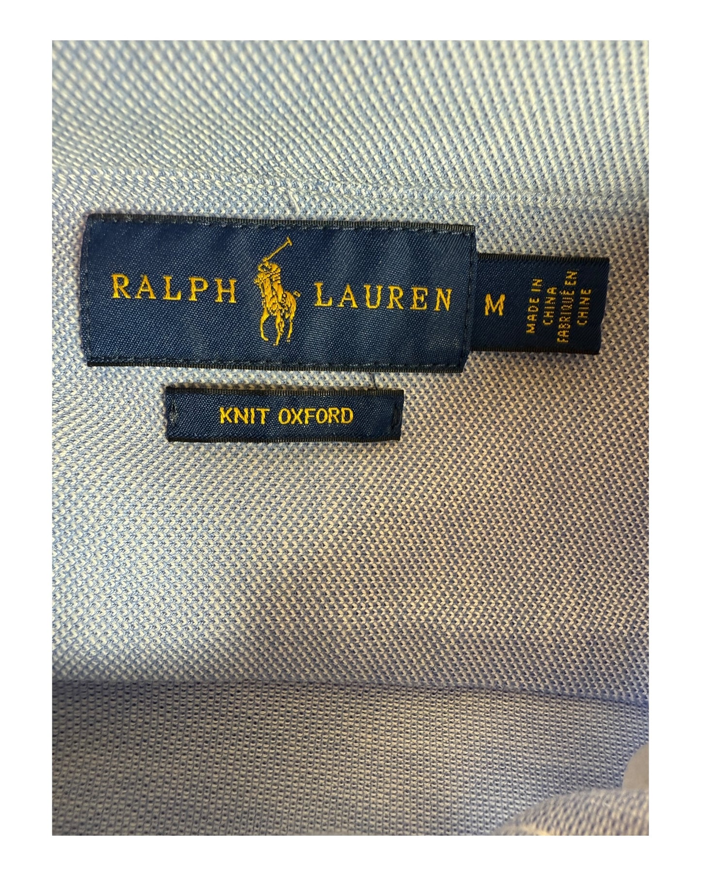 Polo Ralph Lauren Knit Oxford Bluse hellblau Größe M