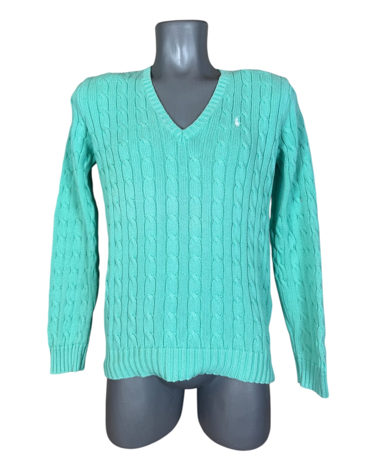 Polo Ralph Lauren Zopfmuster Pullover türkis Größe L