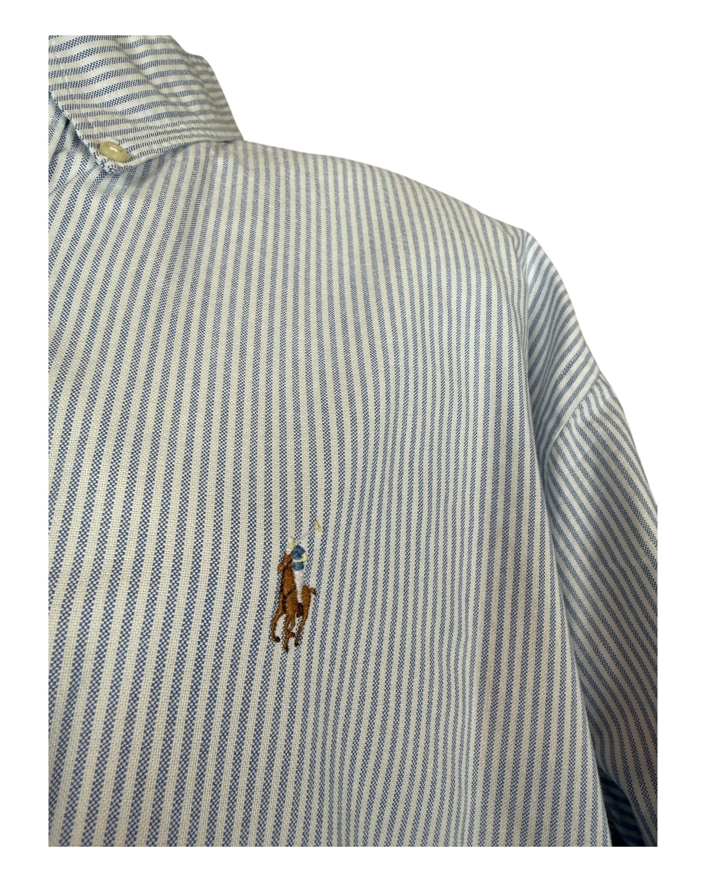Polo by Ralph Lauren Kurzarmhemd blau weiß gestreift Größe XL
