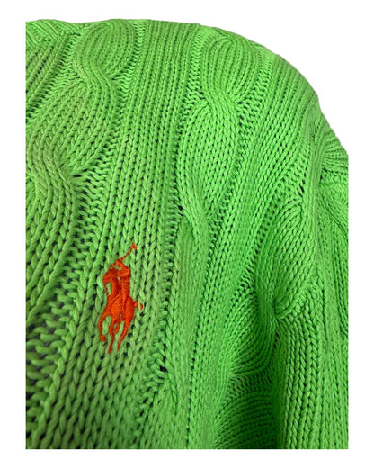 Polo Ralph Lauren Zopfmuster Pullover grün Größe L