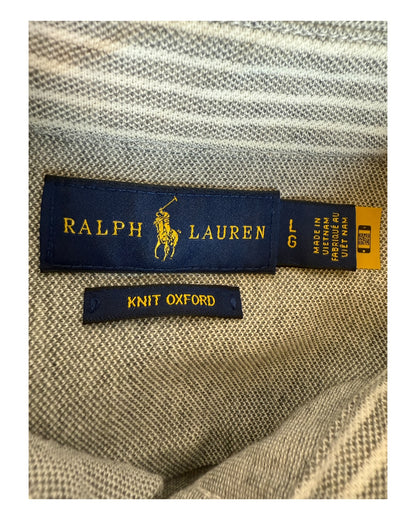 Polo Ralph Lauren Knit Oxford Bluse grau Größe L