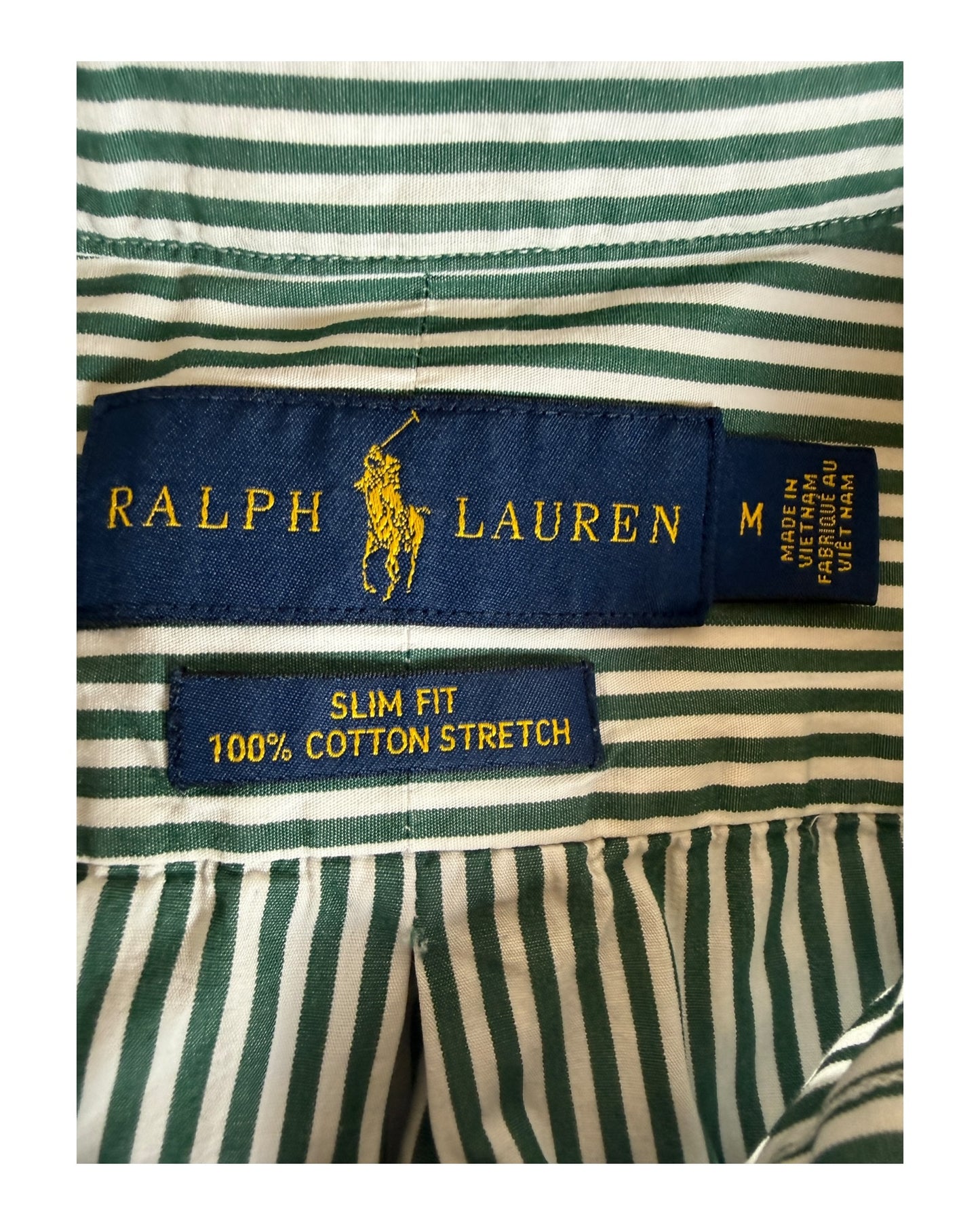 Polo Ralph Lauren Hemd grün weiß gestreift Größe M