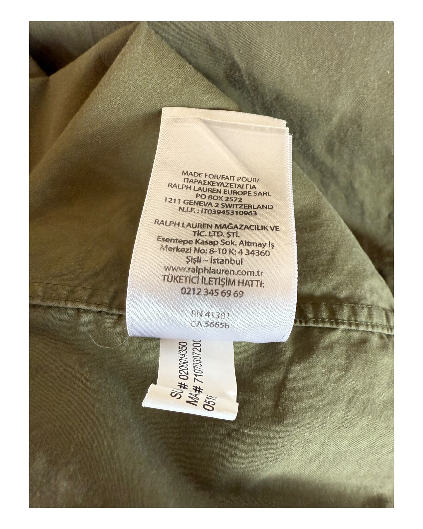 Polo Ralph Lauren Hemd olivegrün Größe L