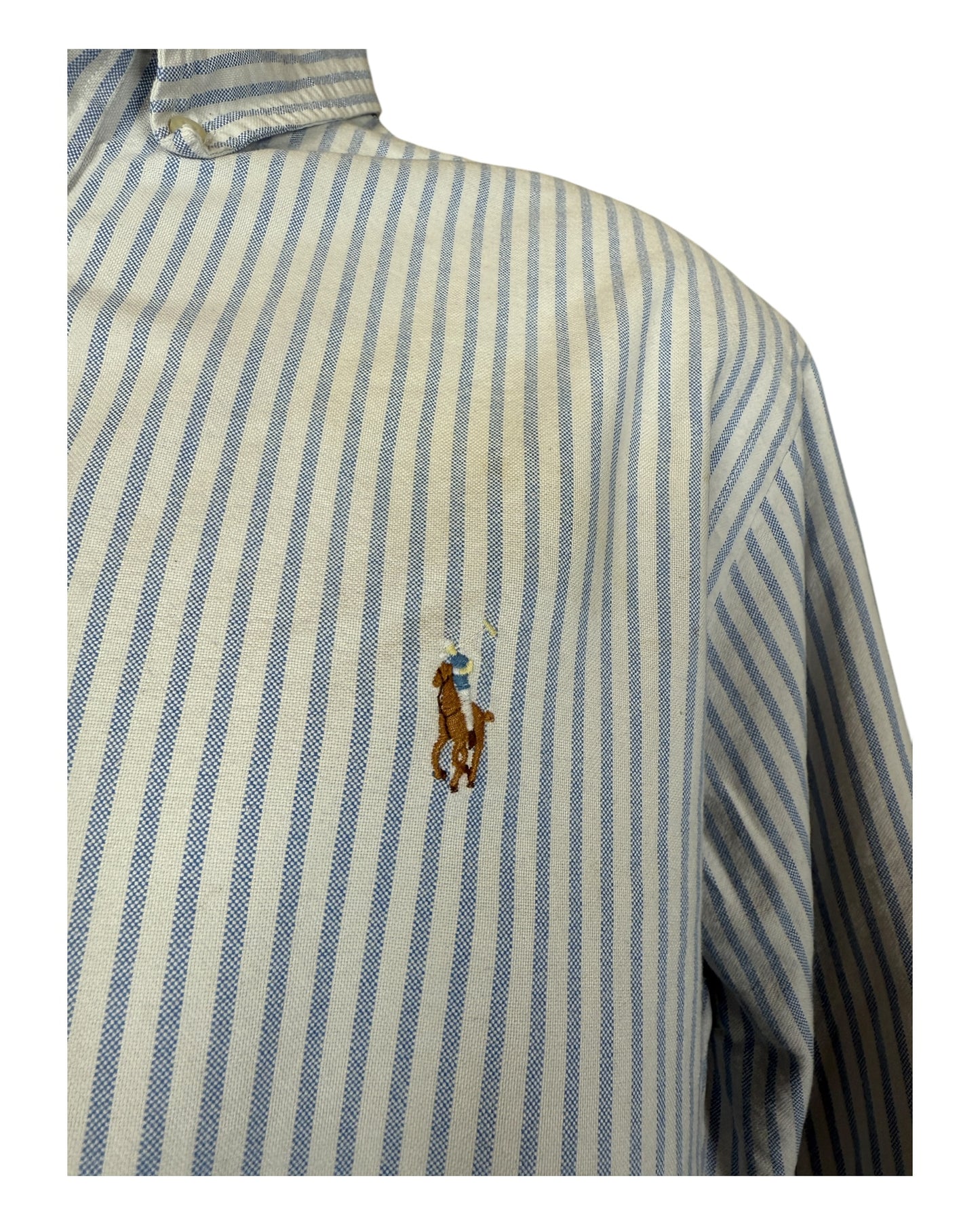 Polo Ralph Lauren Oxfordhemd hellblau weiß gestreift Größe L