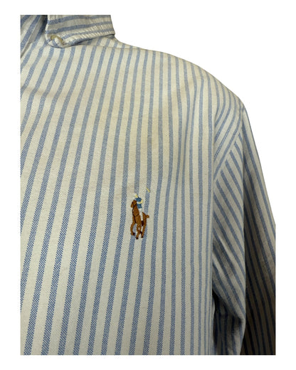 Polo Ralph Lauren Oxfordhemd hellblau weiß gestreift Größe L