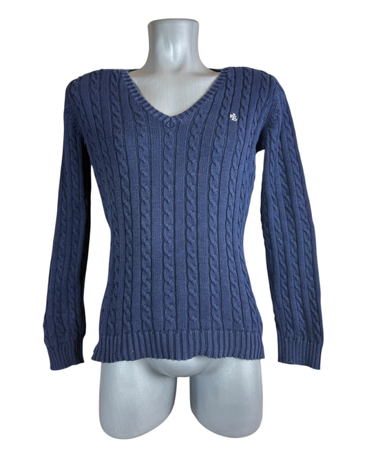 Polo Ralph Lauren Zopfmuster Pullover marineblau Größe S