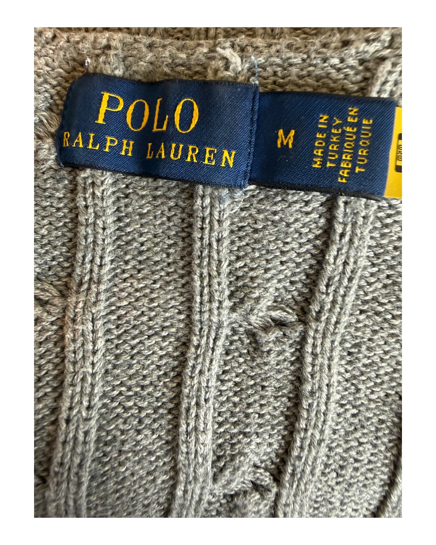 Polo Ralph Lauren Zopfmuster Pullover grau Größe M