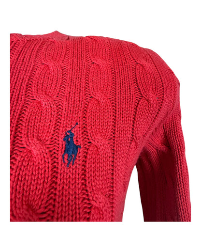 Polo Ralph Lauren Zopfmuster Pullover rot Größe S