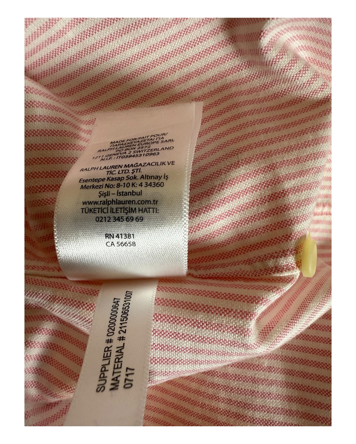 Polo Ralph Lauren Oxford Bluse rosa weiß gestreift Größe S