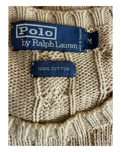 Polo by Ralph Lauren Zopfmuster Pullover beige Größe M