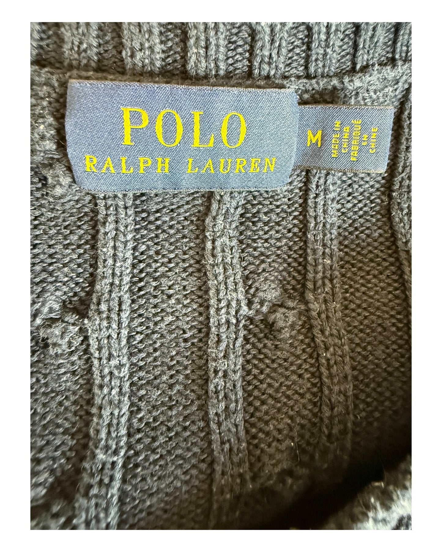 Polo Ralph Lauren Zopfmuster Pullover marineblau Größe M
