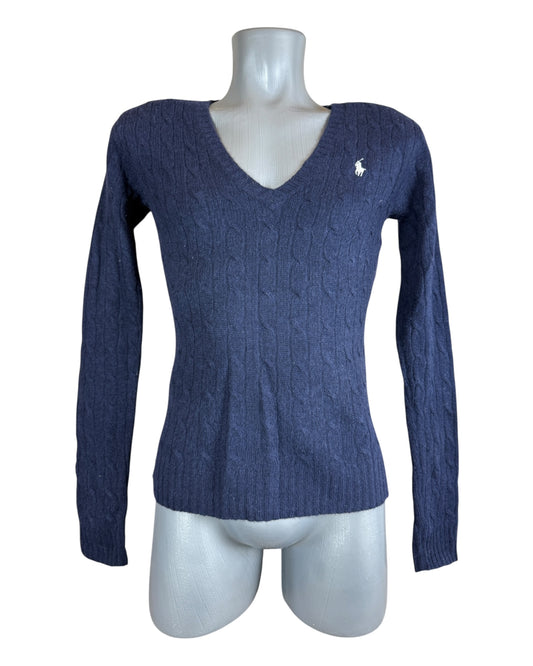 Polo Ralph Lauren Zopfmuster Pullover marineblau Größe M