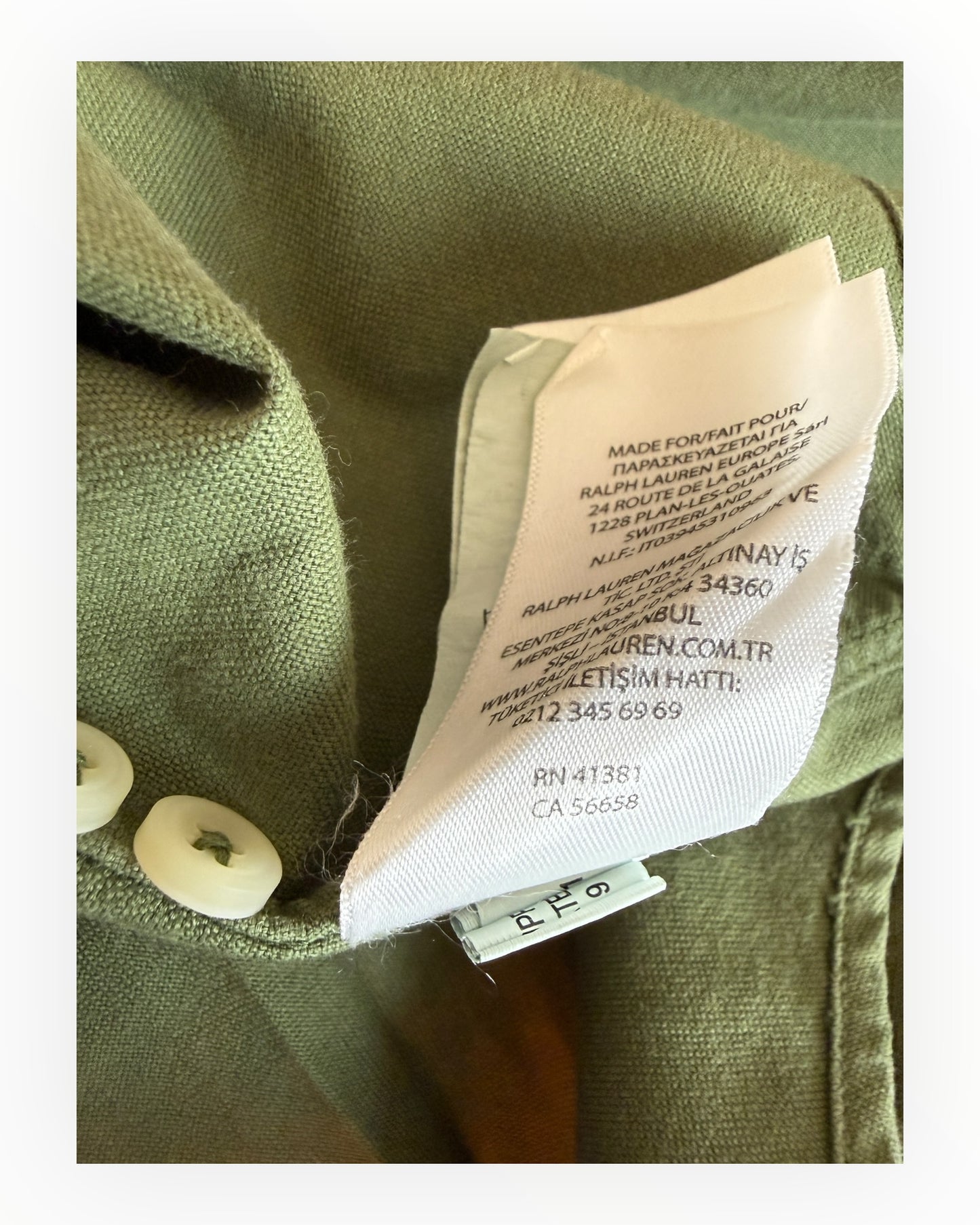 Polo Ralph Lauren Hemd khaki Größe L