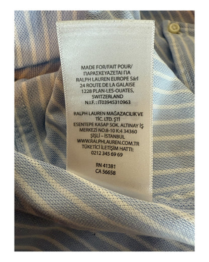 Polo Ralph Lauren Knit Oxfordhemd hellblau weiß gestreift Größe M