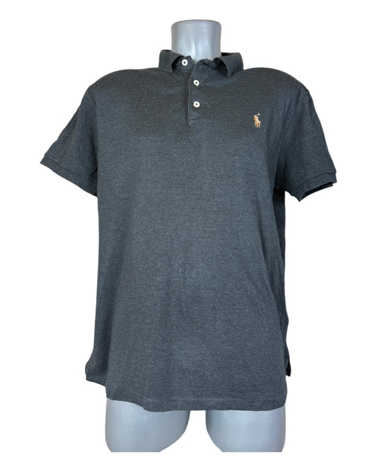 Polo Ralph Lauren Poloshirt schwarz meliert Größe L