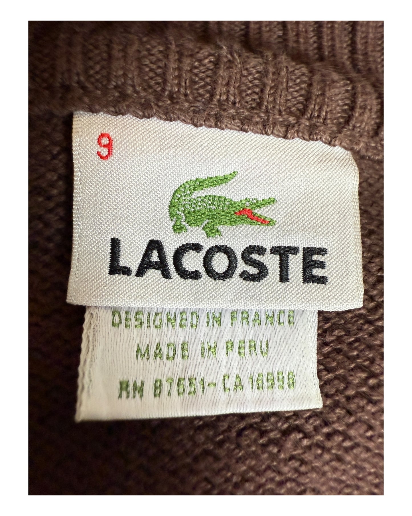 Lacoste Half Zip Pullover braun Größe XL