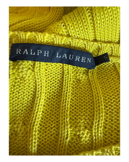 Polo Ralph Lauren Zopfmuster Pullover gelb Größe S