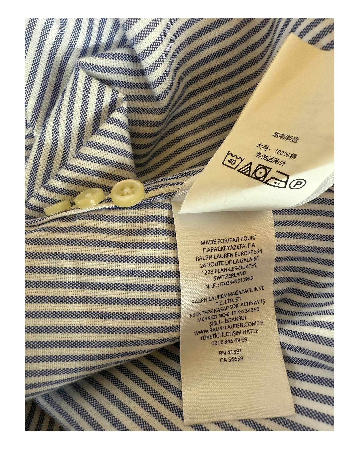 Polo Ralph Lauren Oxfordhemd blau weiß gestreift Größe L