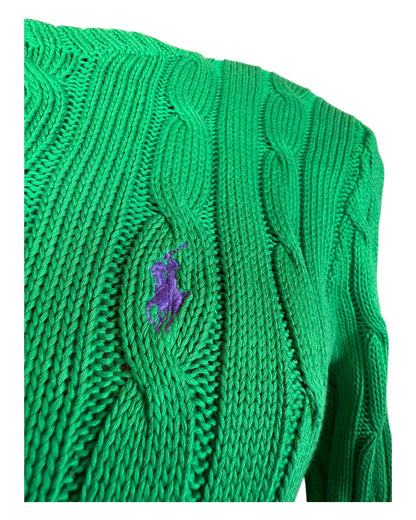 Polo Ralph Lauren Zopfmuster Pullover grün Größe M