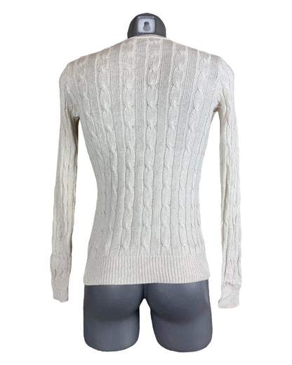 Polo Ralph Lauren Zopfmuster Pullover beige Größe S