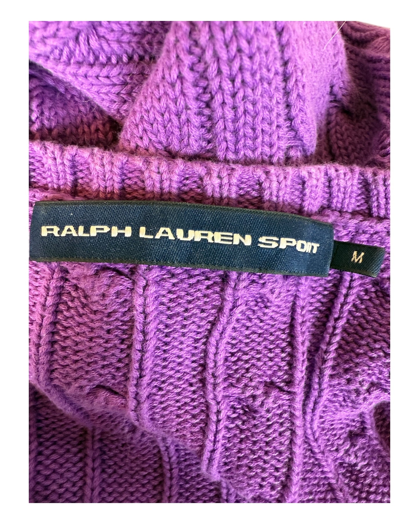 Polo Ralph Lauren Zopfmuster Pullover Lila Größe M