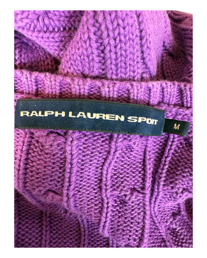 Polo Ralph Lauren Zopfmuster Pullover Lila Größe M