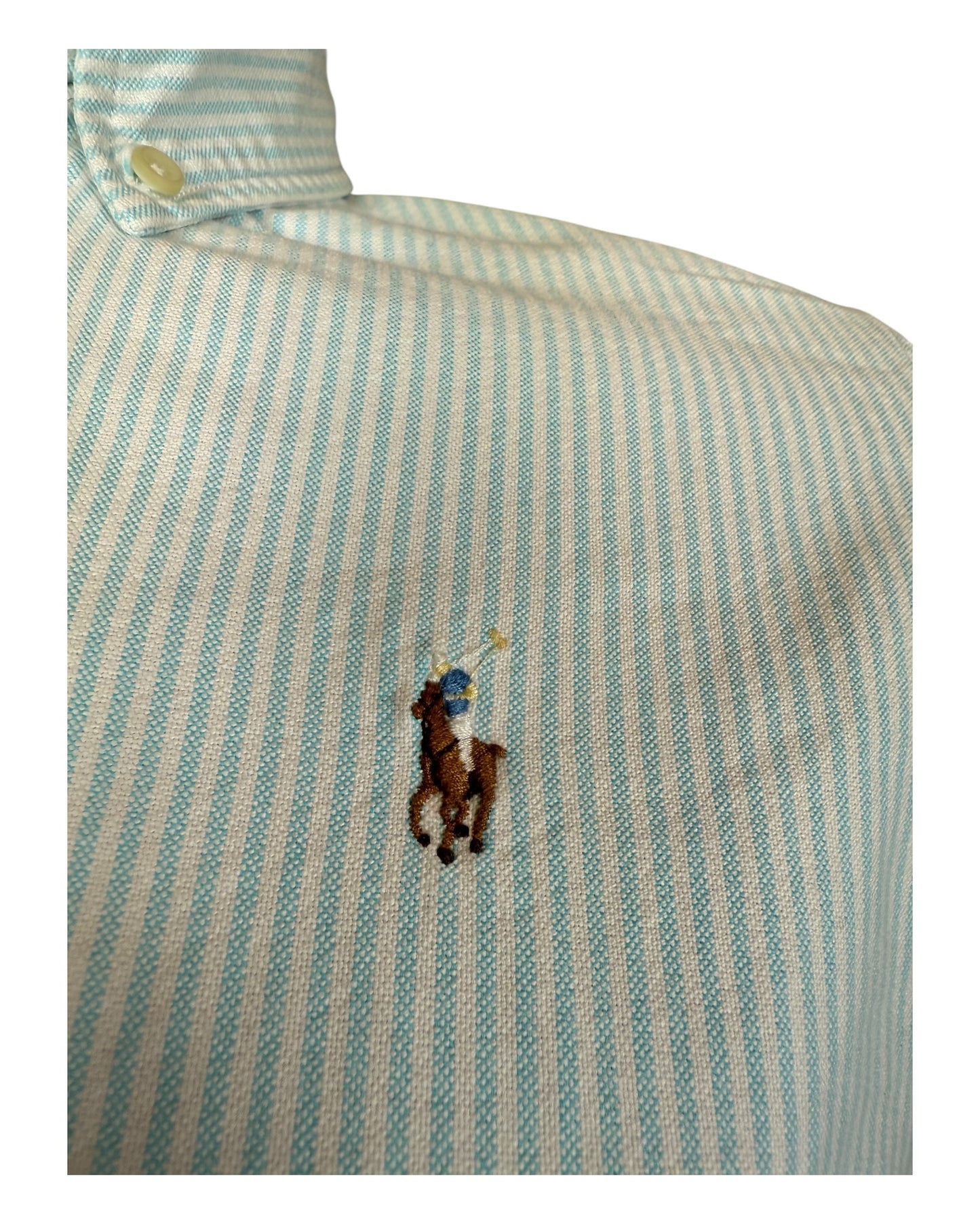 Polo Ralph Lauren Oxfordhemd Bluse türkis weiß gestreift Größe S