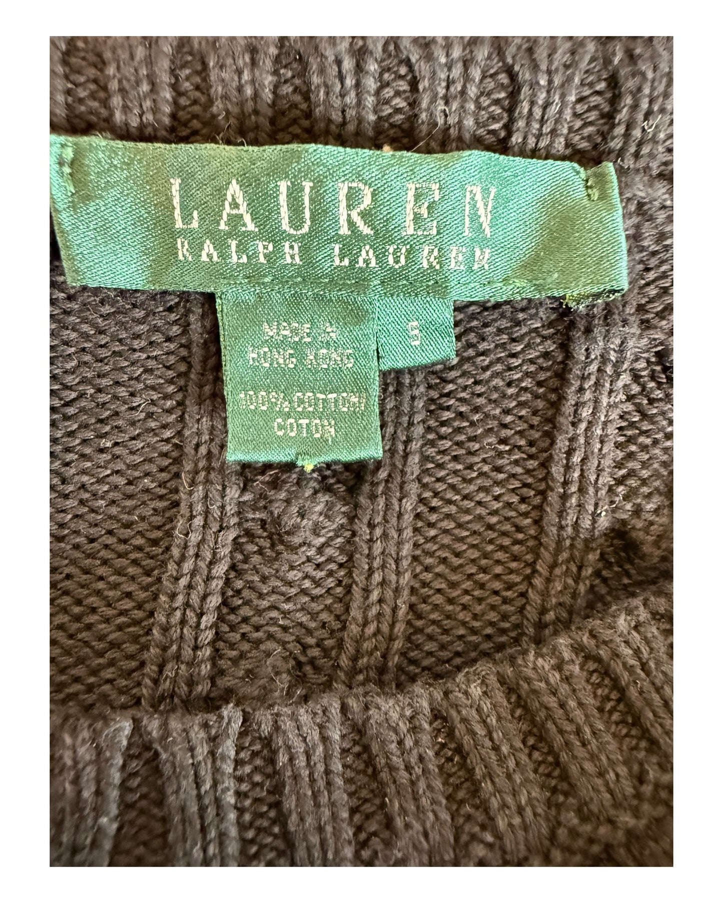 Polo Ralph Lauren Zopfmuster Pullover schwarz Größe S
