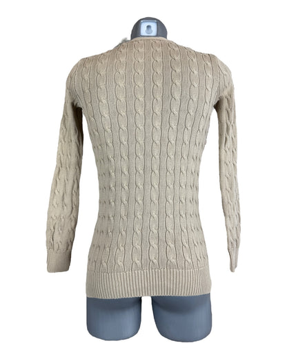 Polo Ralph Lauren Zopfmuster Cardigan beige Größe S