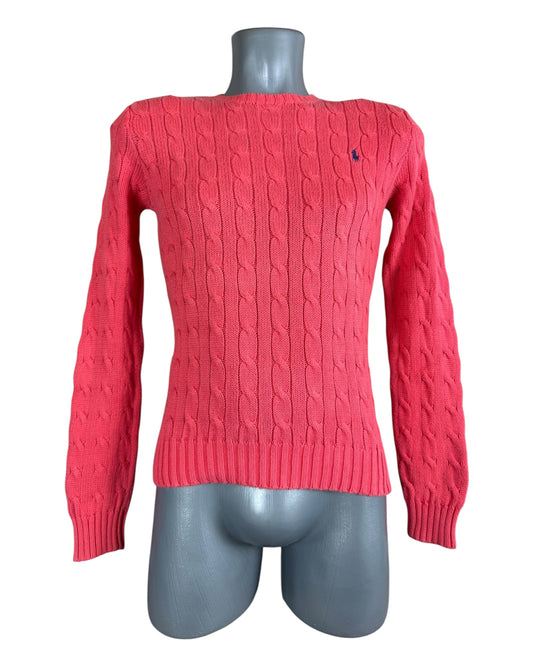 Polo Ralph Lauren Zopfmuster Pullover rot Größe S