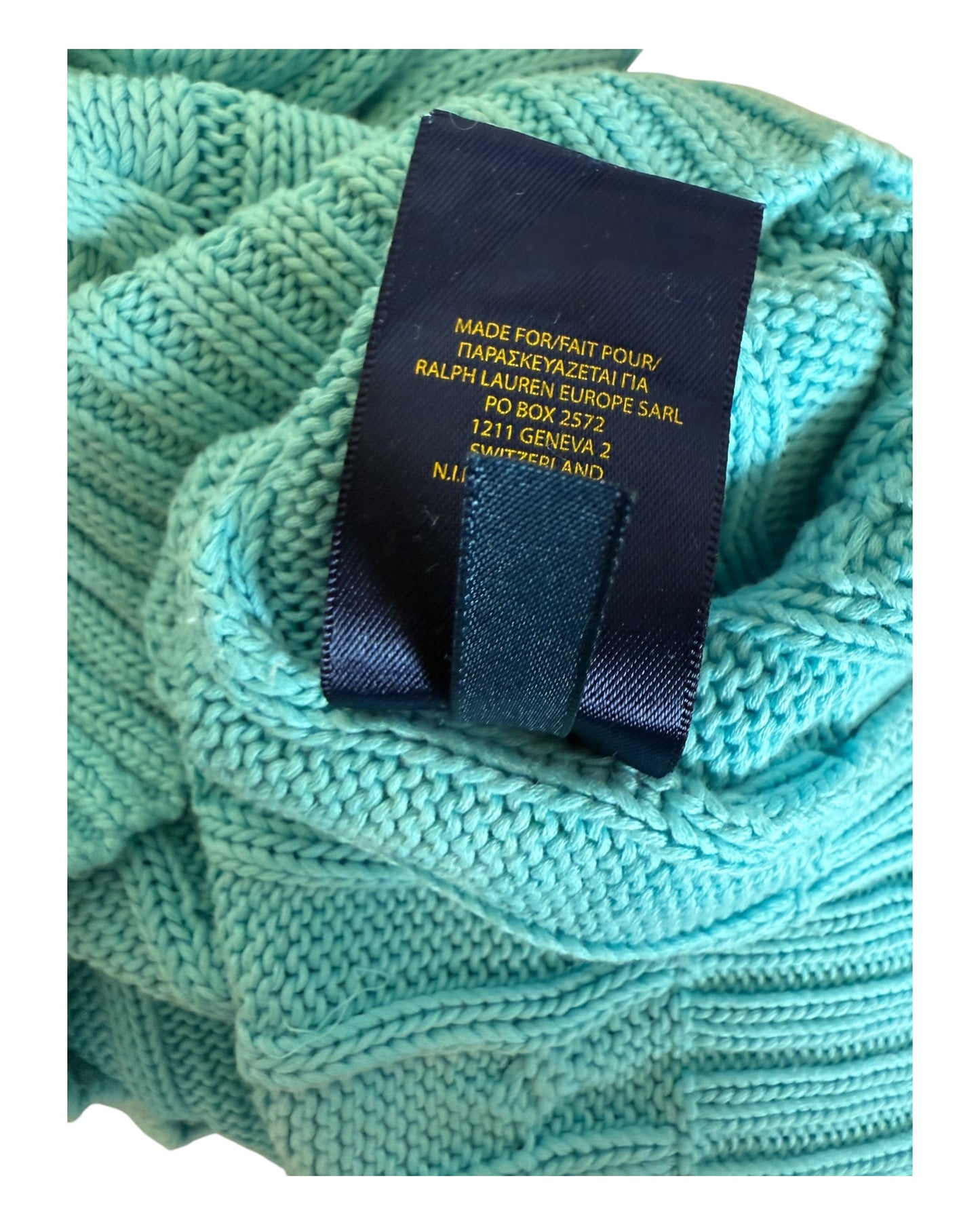 Polo Ralph Lauren Zopfmuster Pullover türkis Größe S