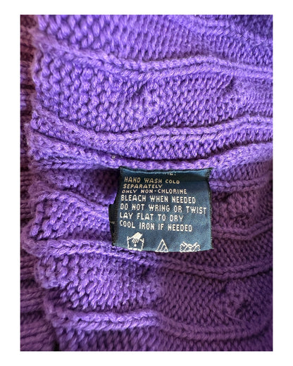 Polo Ralph Lauren Zopfmuster Pullover lila Größe S