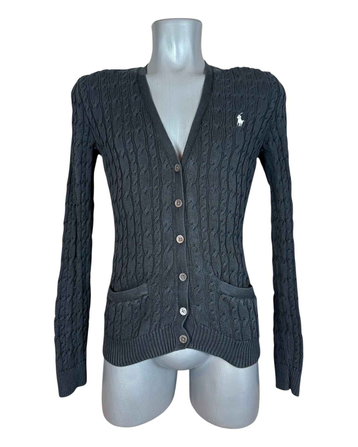 Polo Ralph Lauren Zopfmuster Cardigan schwarz Größe M