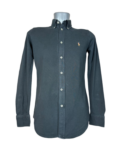 Polo Ralph Lauren Knit Oxford Bluse schwarz Größe M